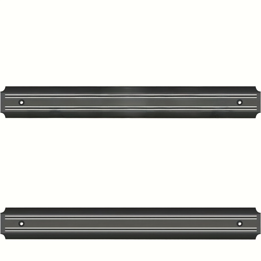 2 Pack Magnetic Kitchen Storage Holder For Wall, 15 Inch Black Magnetic , Space- Magnetic Strip For Kitchen Tool Holder, Multipurpose Magnetic Storage Rack