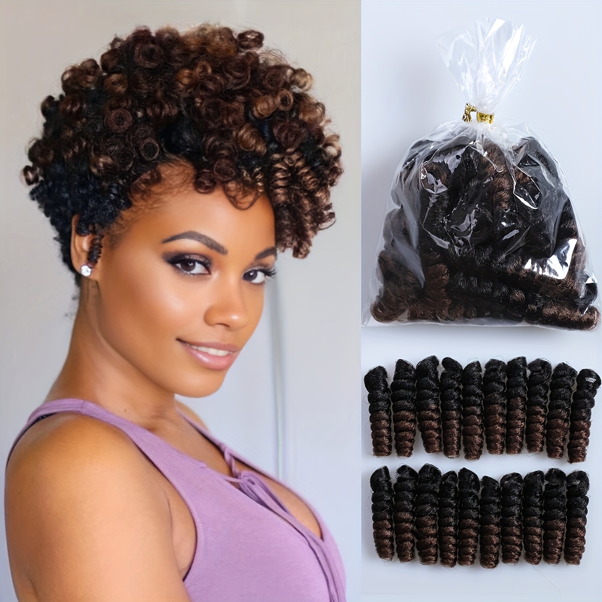 E-shop 20 Stücke 10 Zoll (8mm) Durchmesser Kurze Häkelzopf Haare, für Modische Frauen Synthetische Flechten, Afrikanische Kollektion Häkelflechthaar