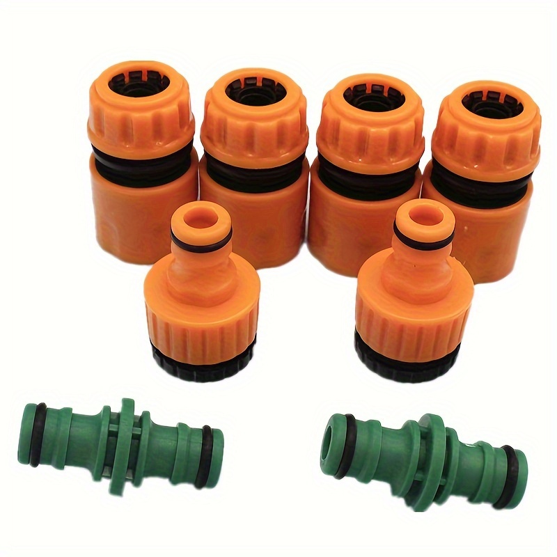 

4-piece/8-piece Durable Plastic Garden Hose Repair Fittings With Quick Connect - Universal 1/2" Tap Connector Kit For Efficient Watering