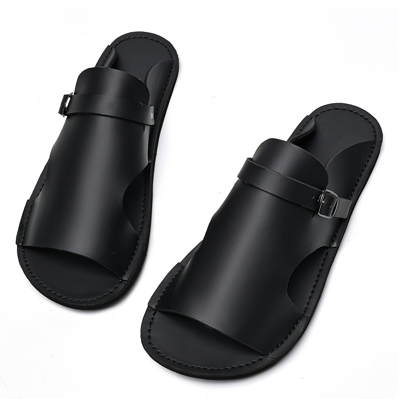 mens summer slide sandals breathable   cover   with   sole adjustable   strap round toe design for casual outdoor pool and summer wear strappy sandals Product details 3
