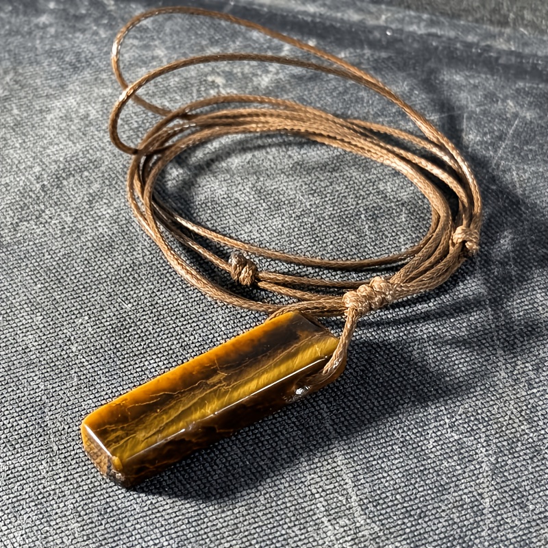 Women's Handcrafted Bohemian Natural Blue-Veined Stone Necklace