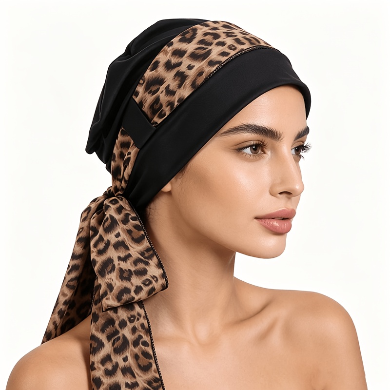 TEMU Printed Ribbon Headscarf, Middle Eastern Headscarf, Ethnic Headscarf Hat