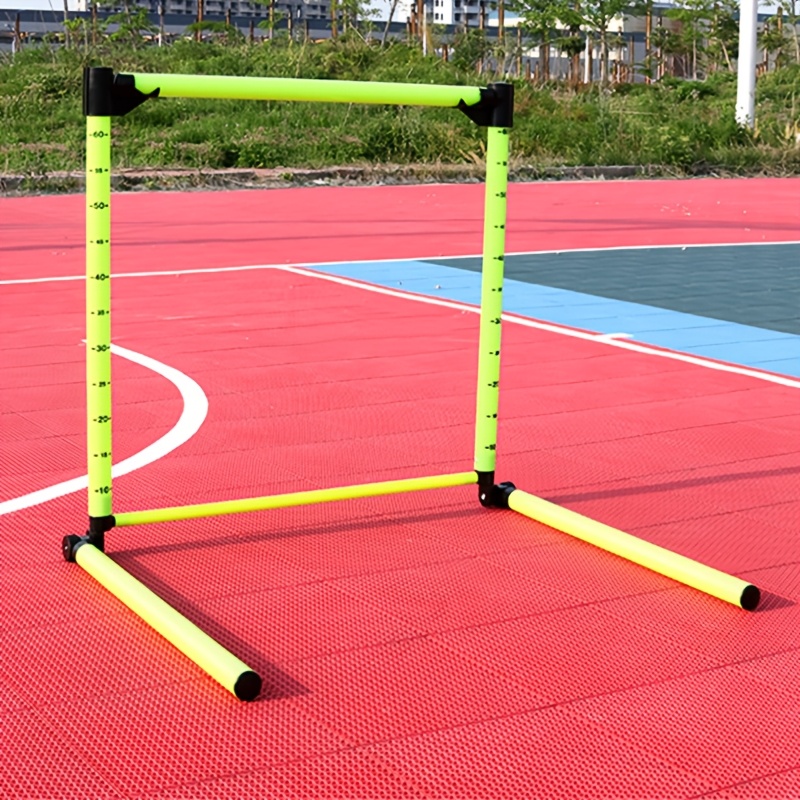 TEMU Adjustable & Detachable Hurdle With Scale - Ideal For Agility Training, Soccer & Rugby - Green Pp Material, 1pc