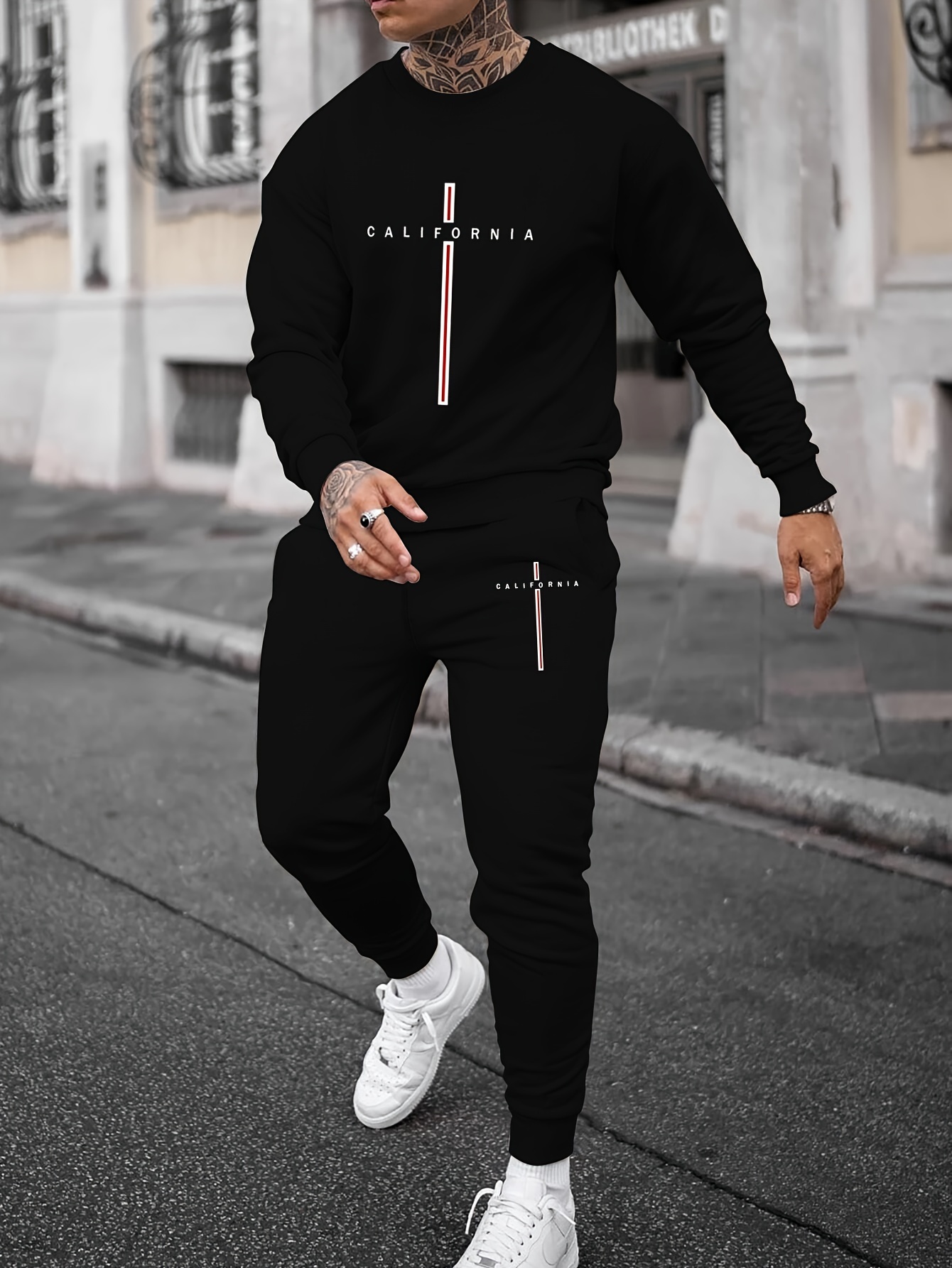 california words vertical print mens 2pcs trendy - Temu Bahrain, image size:800x1066