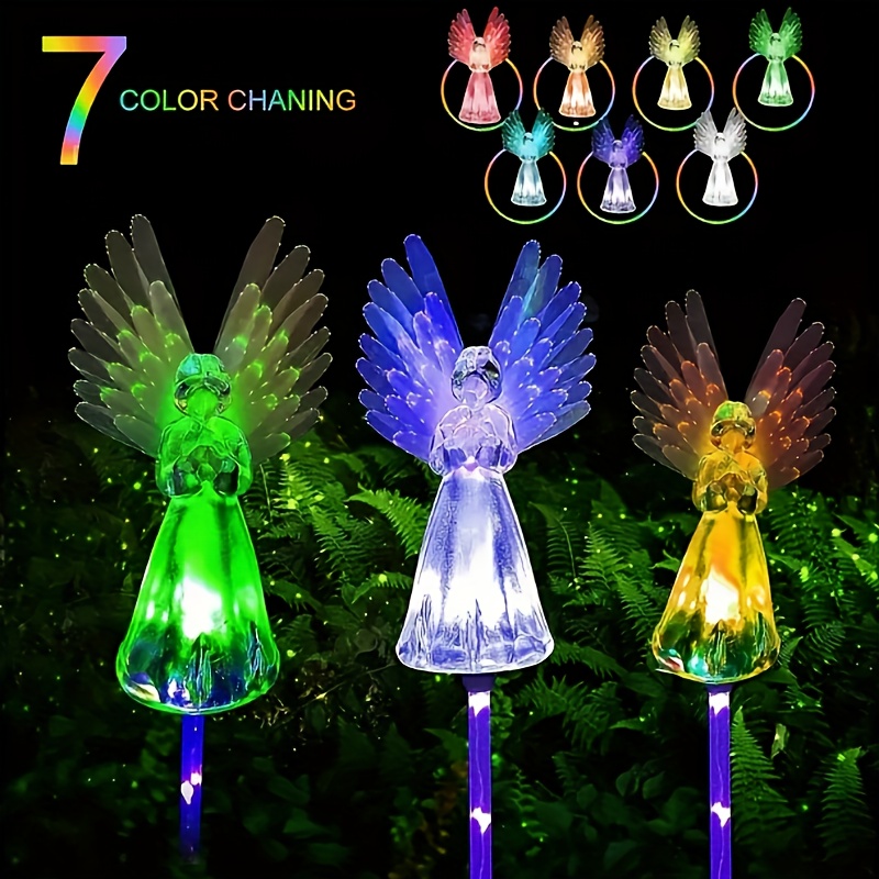 

2/4 Packs Solar Lights - Solar Powered, Vibrant Color Changing Effect, Design - Outdoor , Graveyard And Memorial Decor, Garden Pathway And Lawn, Backyard And , Illuminated Pathway Lighting