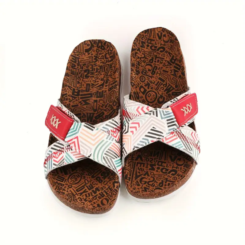 1 pair womens casual beach slides solid color open toe slip on sandals with split upper split leather lining and eva tpr flat sole comfortable and non slip summer footwear Product details 8