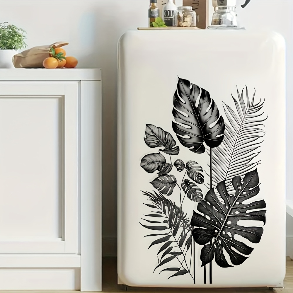 schwarz weies tropisches blatt wandtattoo selbstklebendes - Temu Austria
