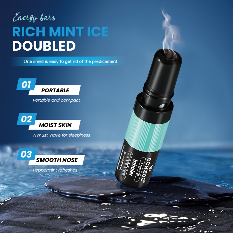 Black Inhaler with Natural Plant Extracts & Mint Aroma - Double-Acted, No Battery Needed, Portable Respiratory Aid for Snoring, Sleep Apnea