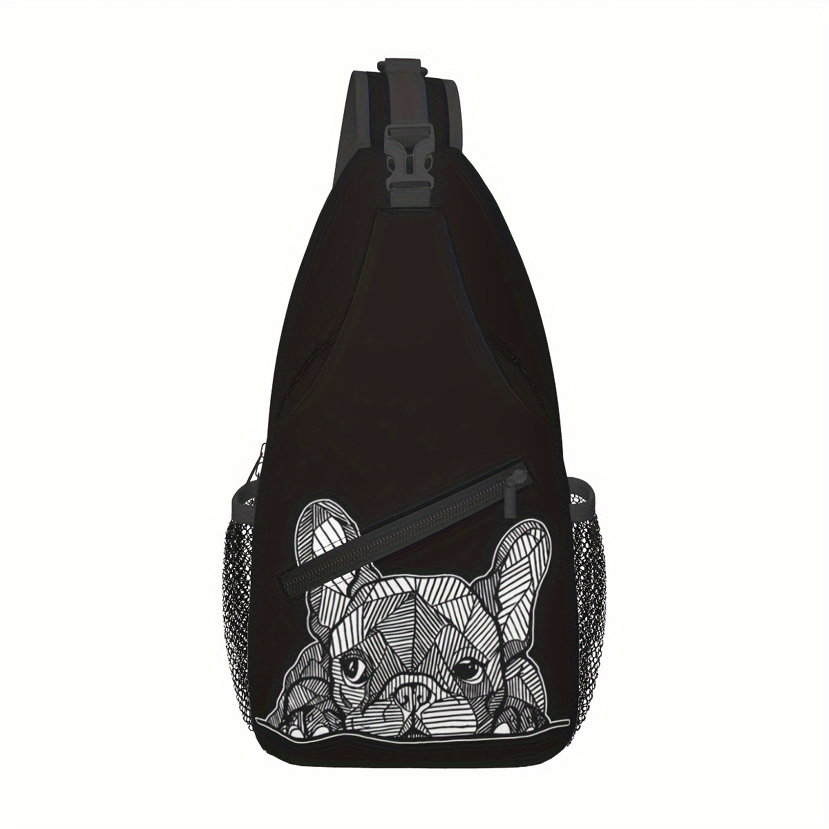 

Casual Sling Bag For French Bulldogs, Cycling And Camping, For Men Who Love , As A Crossbody Or On The Shoulder.