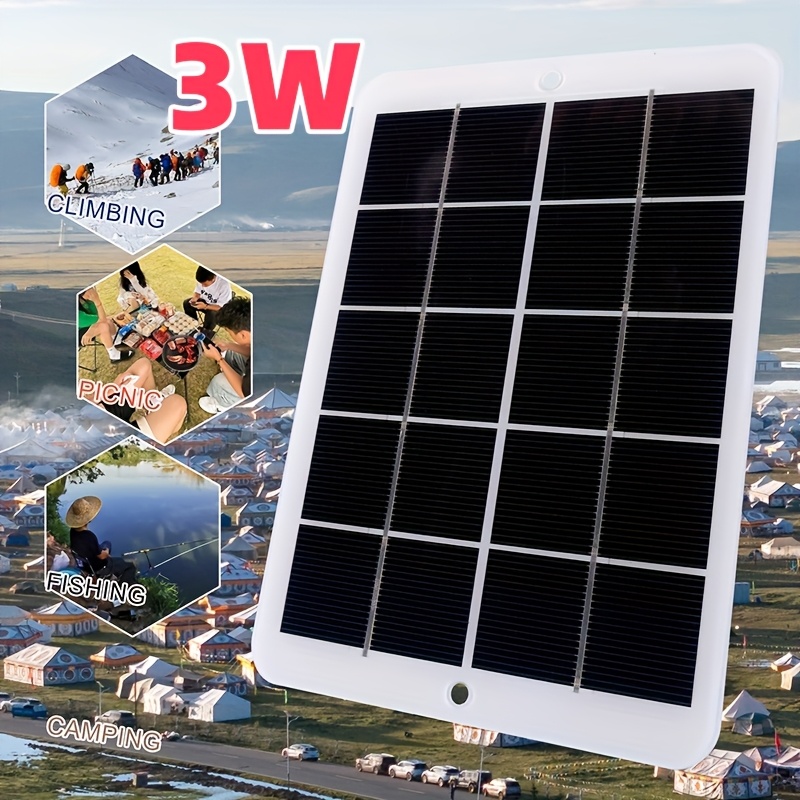 

Portable Solar Panel Charger 3w, Magnetic Material, 5v Usb , Removable, For Camping, Hiking, Outdoor Activities, No Battery, Solar Powered