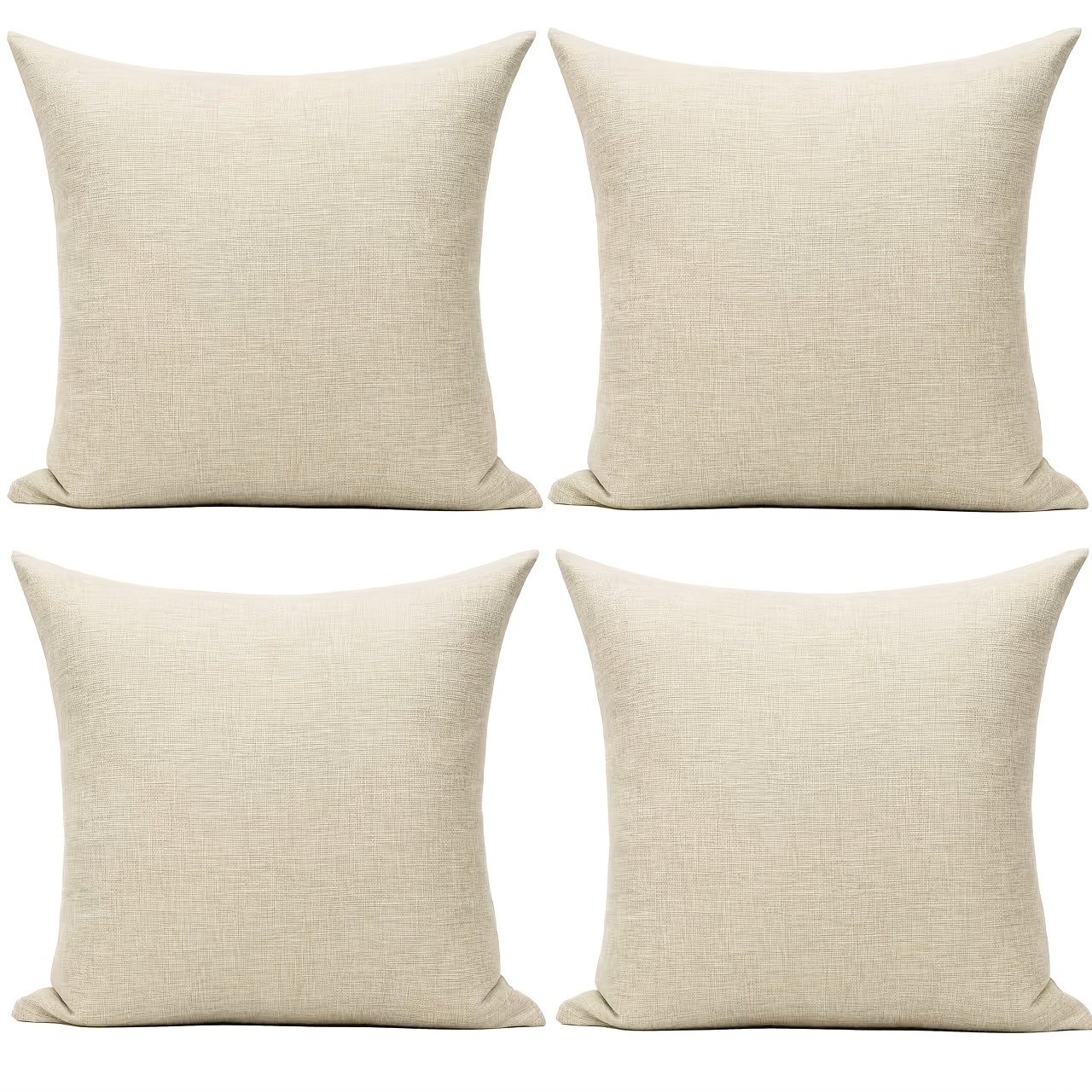 

Set Of 4 Linen Pillow Covers For A Calm And Look, Suitable For Home Decor In Living Rooms And Bedrooms, Patio Decoration, And Architectural Styles (without Pillow Inserts).