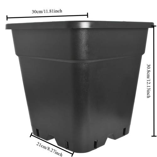 garden plastic flower pots seedling pots plant planting pots gallon square black flower pots for indoor and outdoor plants with drainage holes