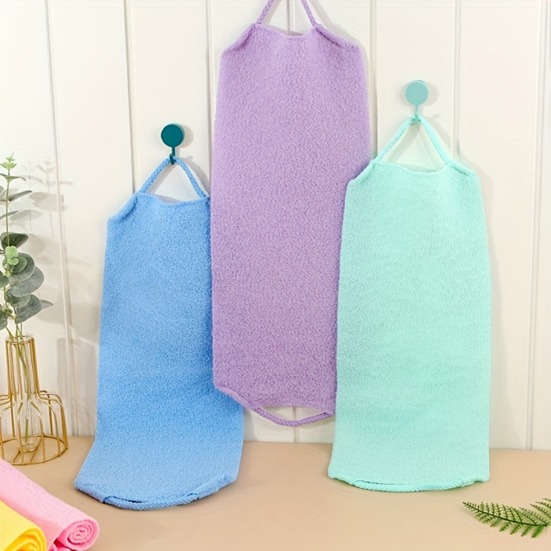 

3pcs Microfiber Exfoliating Back Scrubber With Handles - Long Shower Brush For & Skin Smoothing, Random Colors