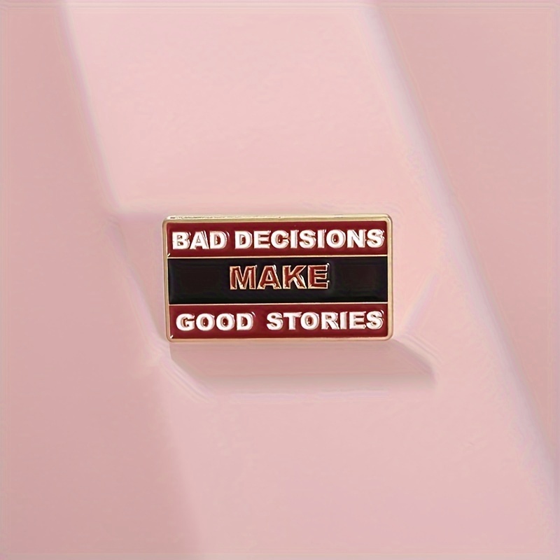 

Bad Stories" Enamel Brooch Pin - Unique Alloy Fashion Accessory For Collars & Backpacks, Perfect Gift Idea