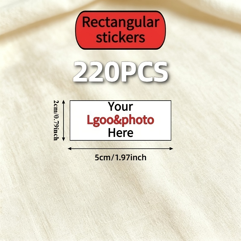 TEMU Custom Rectangular 55/60/100/110/220pcs Stickers - High-quality Stickers, Your Own Personalized Text, Images, Logos, Photos, Suitable For