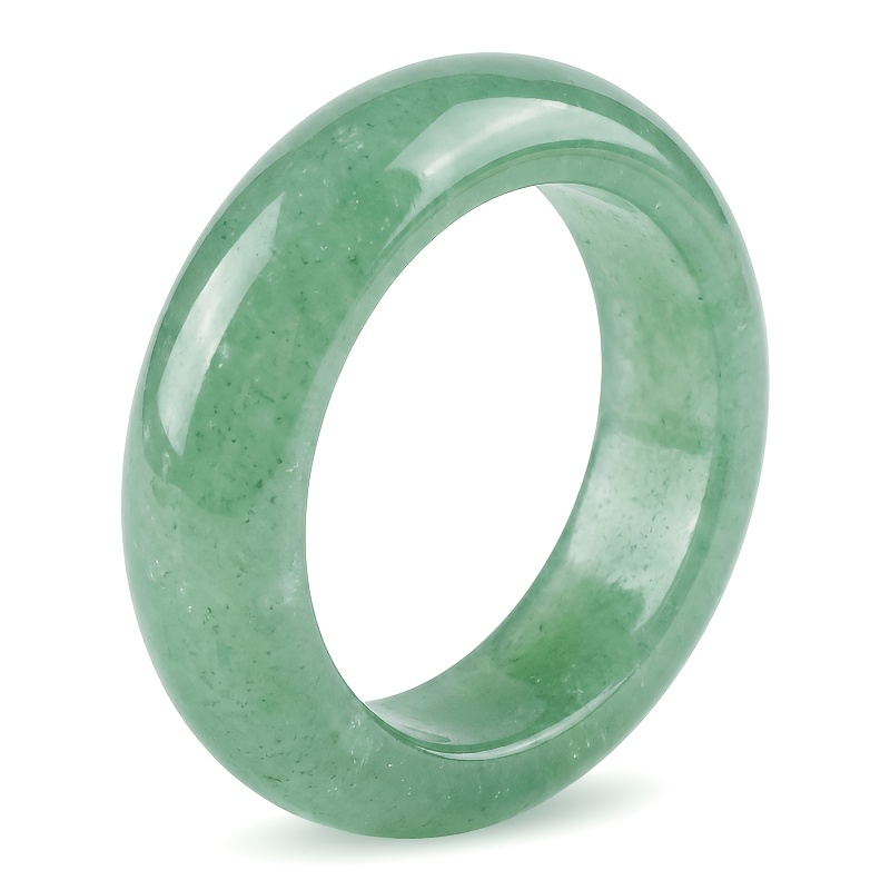 TEMU Aventurine Whole Stone Ring - Bohemian Minimalist Whole Stone Band Suitable For Wedding, Birthday Gift, Chinese New Year, Christmas Jewelry,