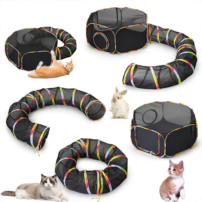 Outdoor Cat Enclosure - Portable Outdoor Cat Tent - Outside Cat Playpen Pet Enclosure - Enclosed Cat Run - Cat Tunnel Outdoor Cat Tunnels For Indoor Cats & Small Animals
