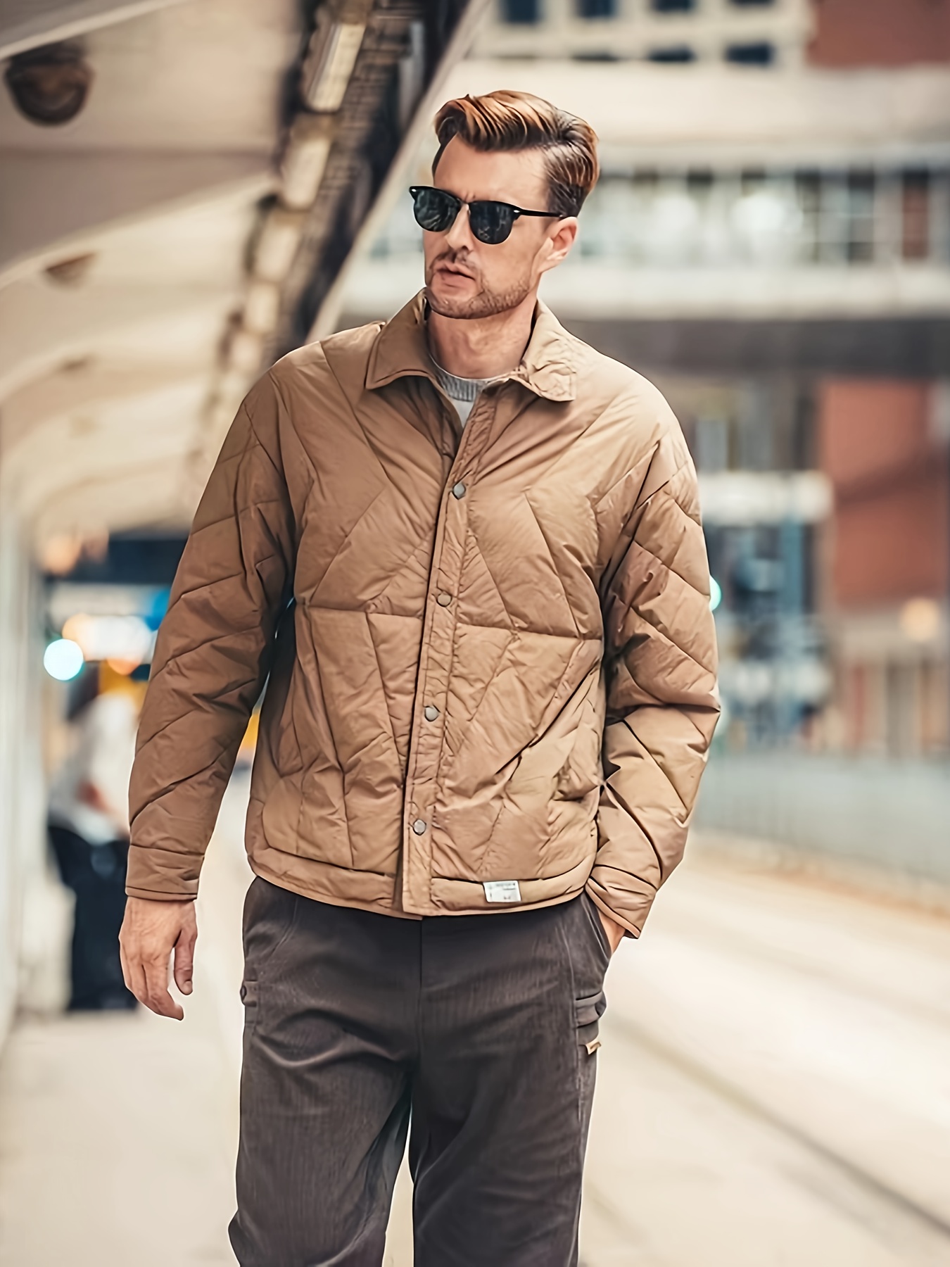 *'S Elegant Short Jacket, Lightweight Jacket, Winter New Casual Coat,  Solid Color, Polyamide 100%, Duck Down Filling, Lapel Collar, Non-St