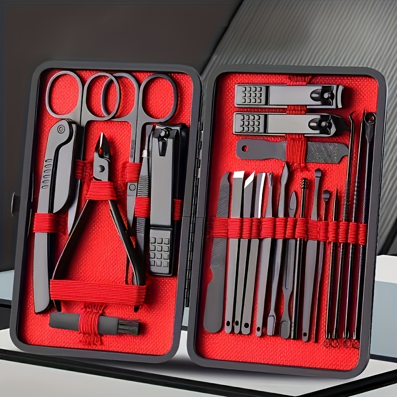 10/24pcs Nail Clippers Manicure Tool Set, with Portable Travel Case, Cuticle Nippers And Cutter Kit, Professional Nail Clippers Pedicure Kit, Grooming Kit for Travel