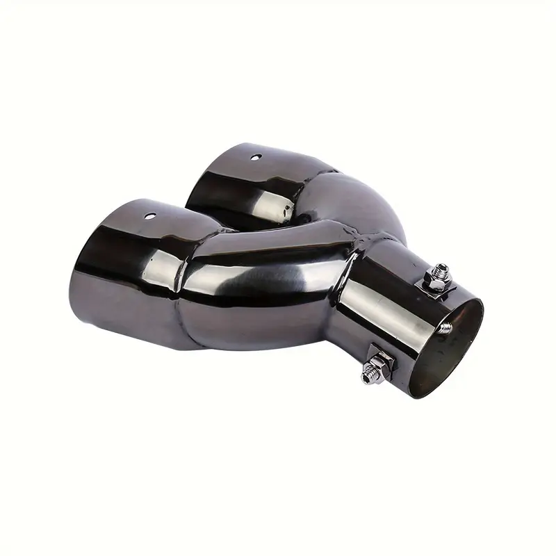 Embout Échappement Double Silencieux 63mm Entrée - Acier Inoxydable Argent Droit Pour Voiture
