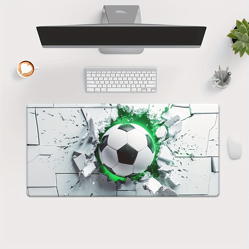 1 stuk Voetbal Door De Muur Muismat - Grote Gaming Muismat voor PC, Laptop & Kantoor, Rubberen Bureauonderlegger met Realistisch 3D Ontwerp, Perfect voor Gamers & Bureau Liefhebbers, Muismatten