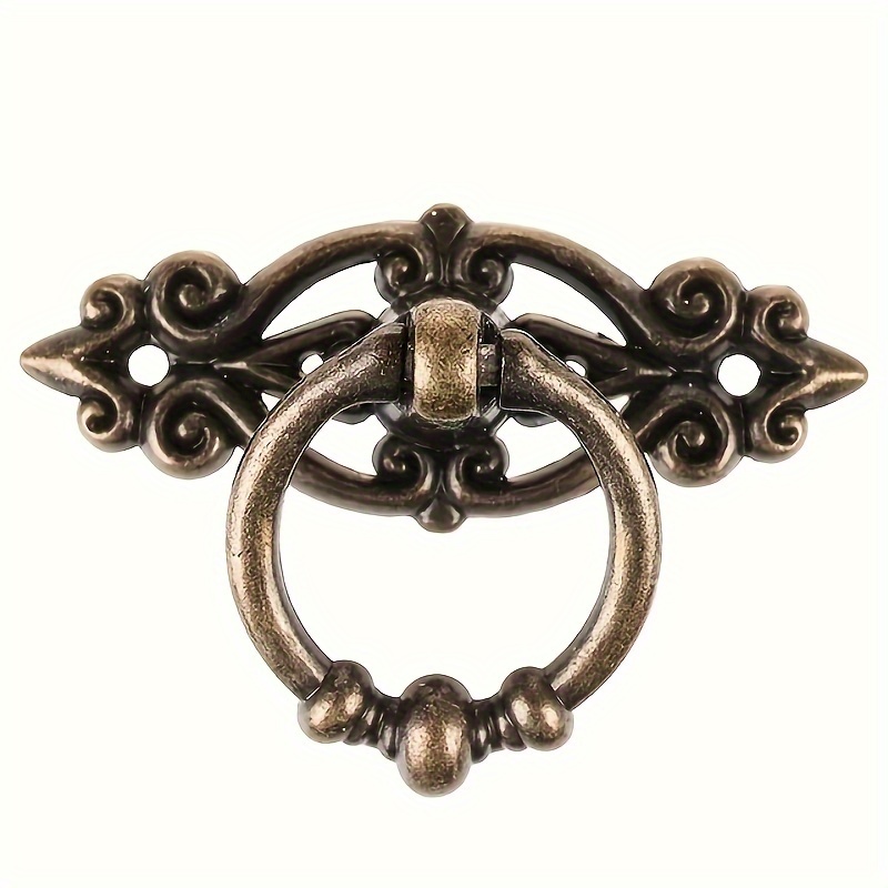 Faotup 2Pcs Vintage Cabinet Pull Handles Metal Drop Bail Handles Antique  Bronze Drawer Handles with Mounting Screws, 4.45x1.85(LxW)