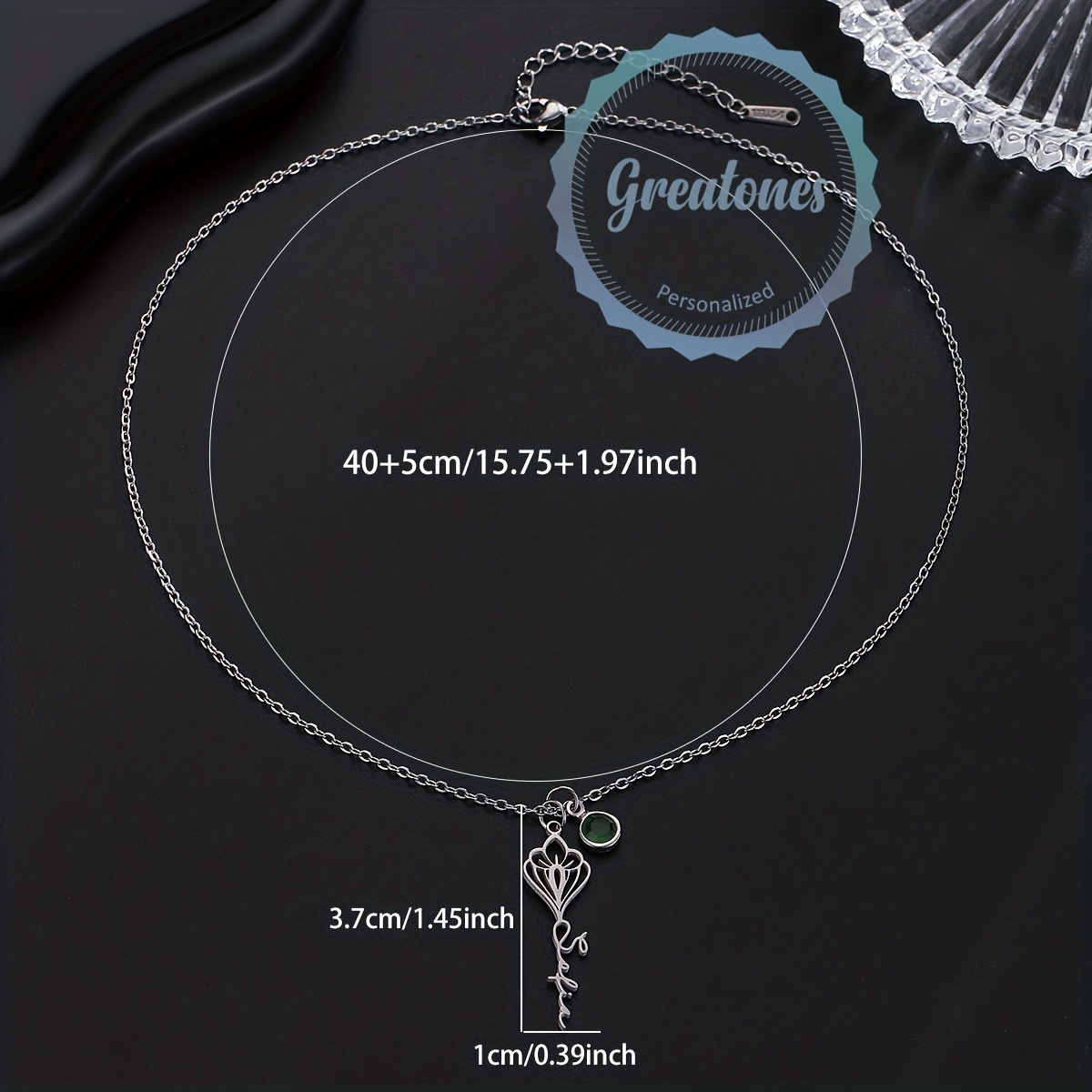 Women's Elegant Flower Custom Name Necklace