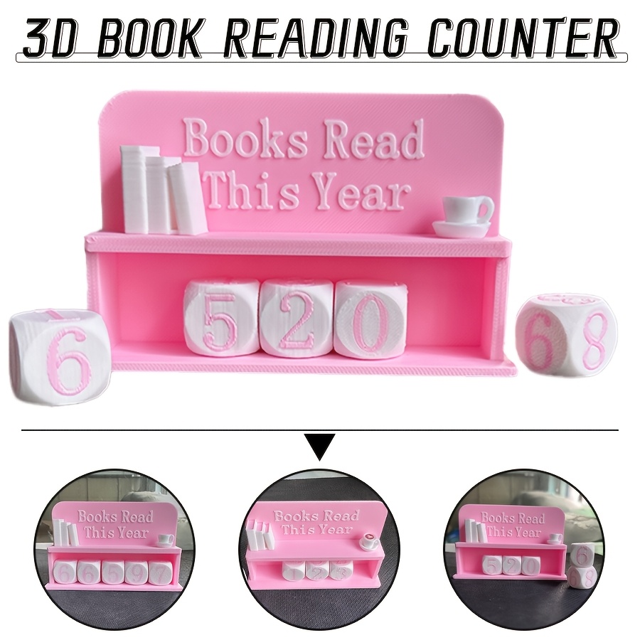 TEMU Ornement de décoration de compteur de lecture de livre 3D de Noël - Aide aux objectifs de lecture et affichage du , accessoire pour les amateurs