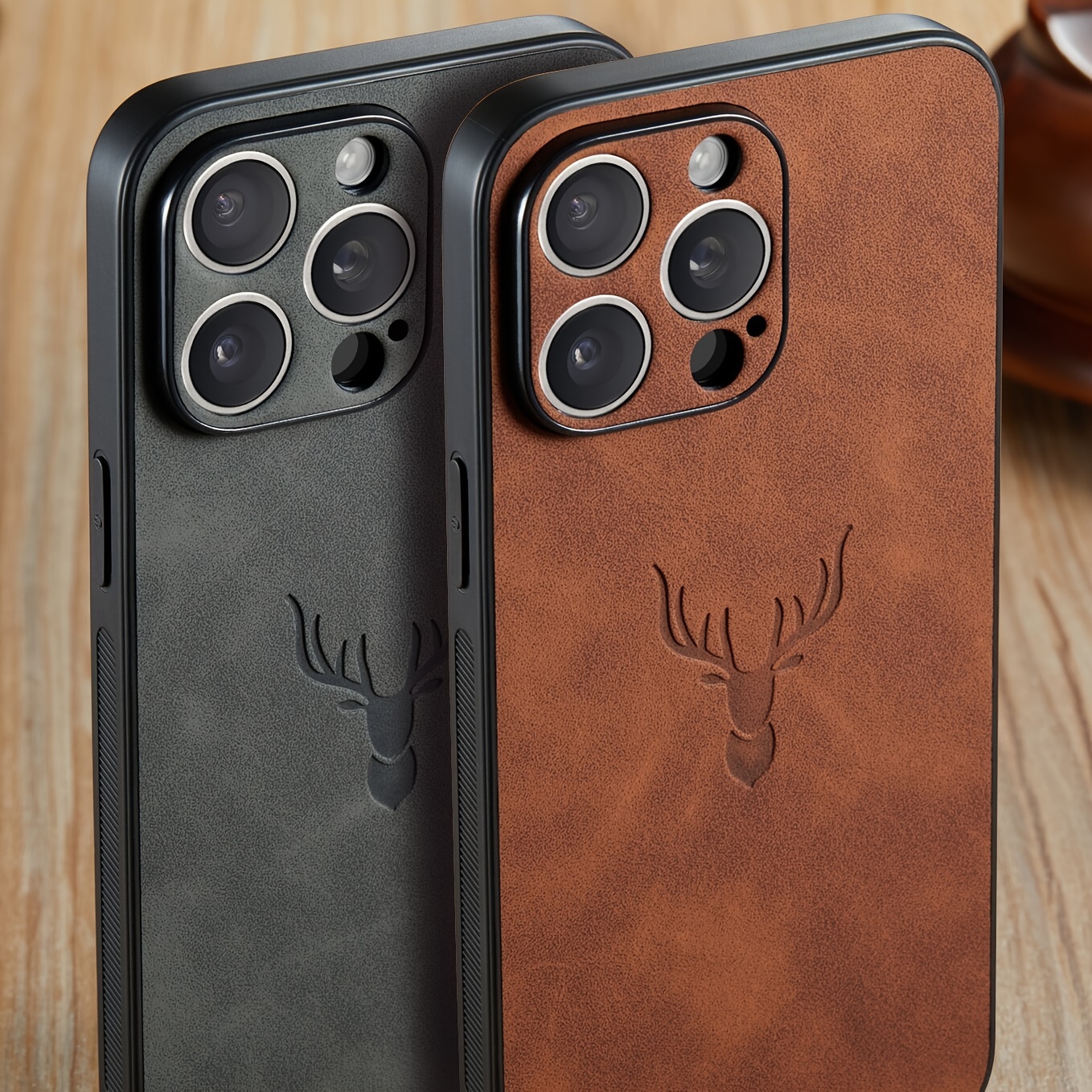 

2024 New Phone For 15 14 11 Xr Xs Max Pu Lambskin Suede Elk Pattern