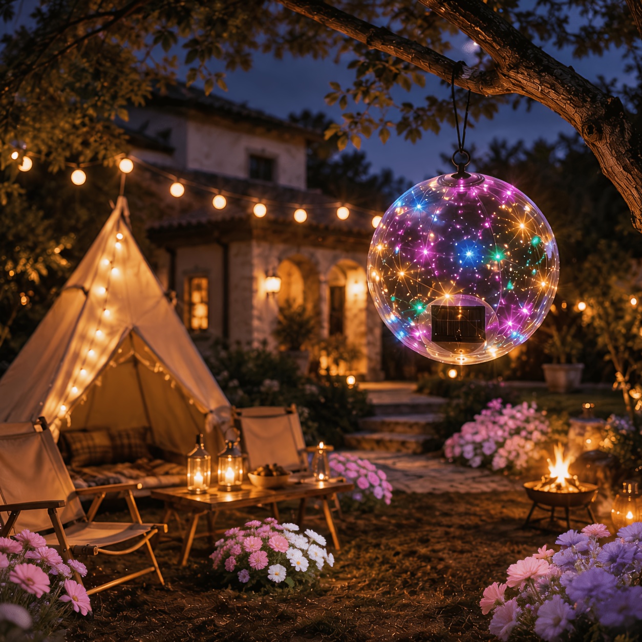 TEMU Boules de piscine flottantes illuminées, sphères LED gonflables à solaire, adaptées à la décoration extérieure des piscines, des jardins et des