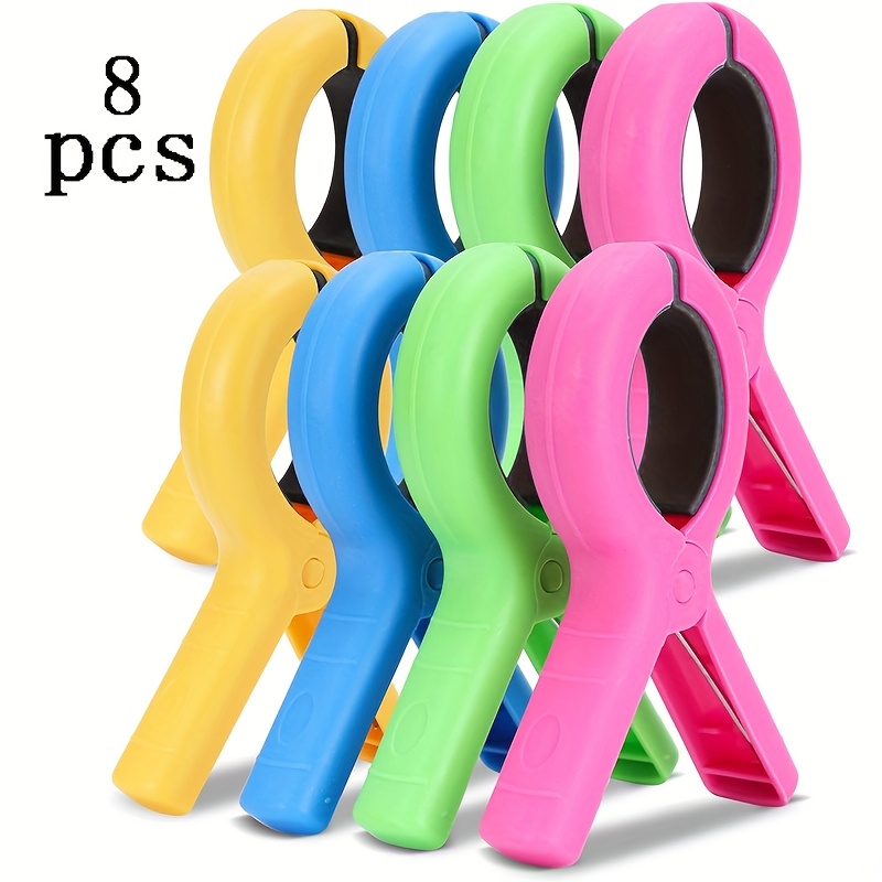 TEMU A Pack Of 8/20 Large Beach Towel Clips, Random Colors For Beach Chairs, Family Terrace Towel Clip Chairs, Clothes Drying Giant Clips, Clothes