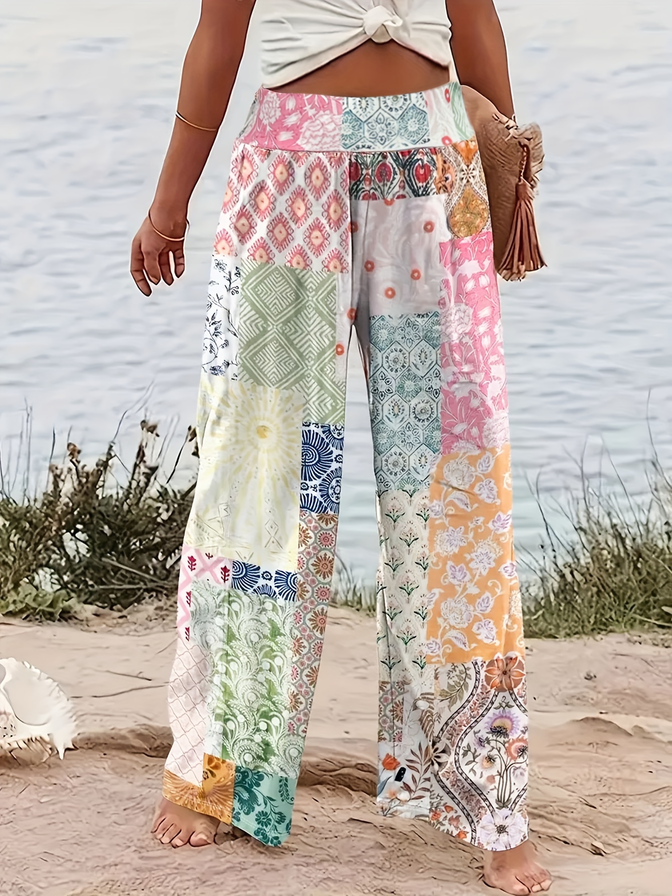 Wide Leg Boho Pants Temu United States