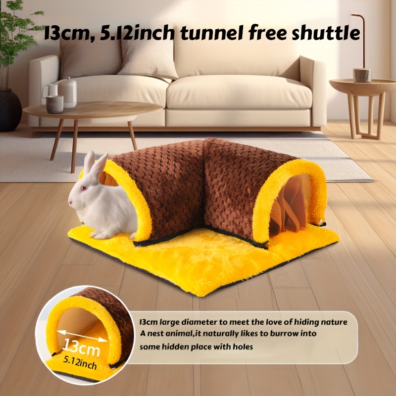 Small Pet Nest Sleeping Pad for Guinea Pigs, Squirrels, Hamsters, Rabbits, Sugar Gliders, and Pineapple Grid Rectangular Tunnel