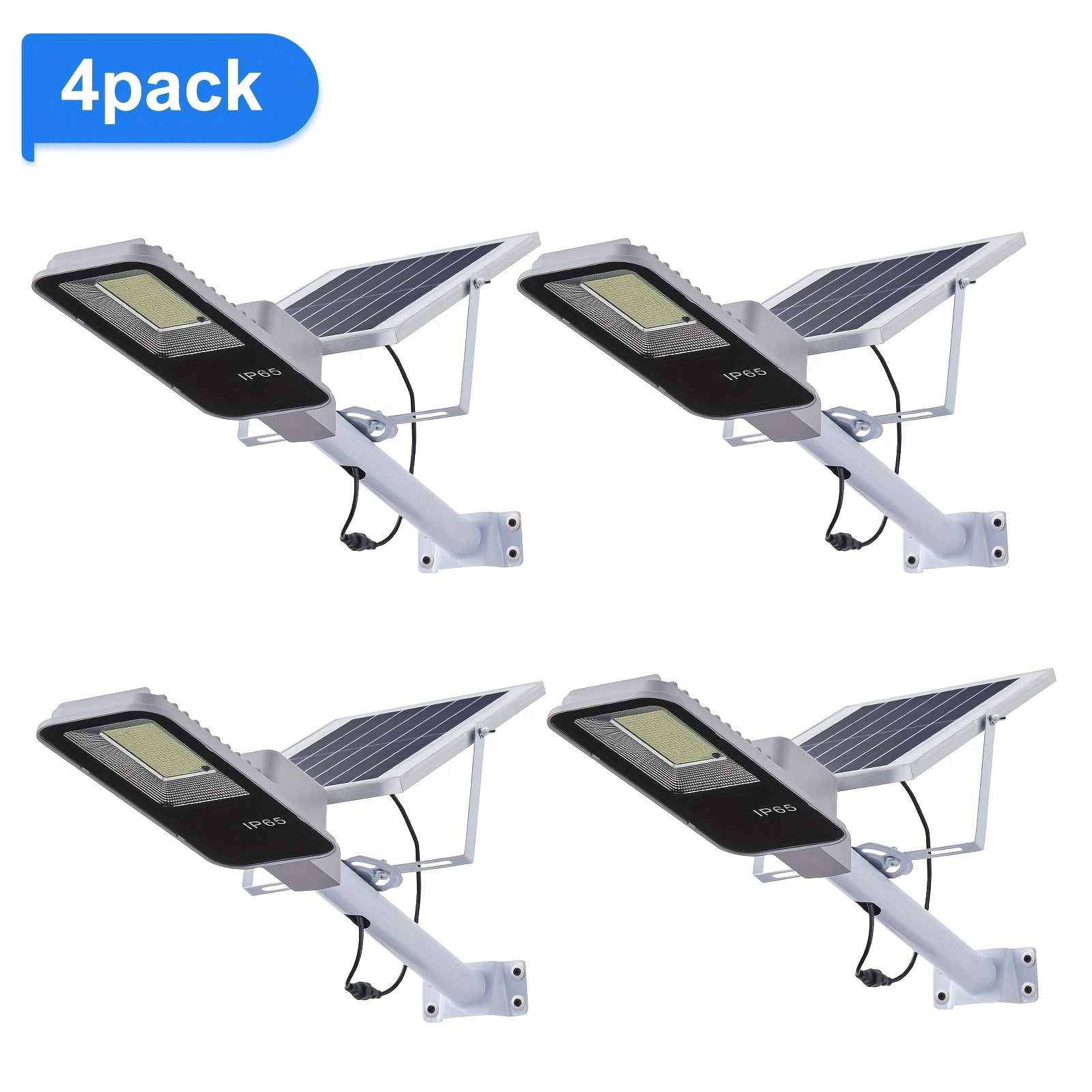 TEMU 1/2/4 Pack Solar Led Street Lights With Remote Control | 1926 Leds, 6000mah Solar Powered, 6500k Auto Sensor, Detachable Panel, For Garden,