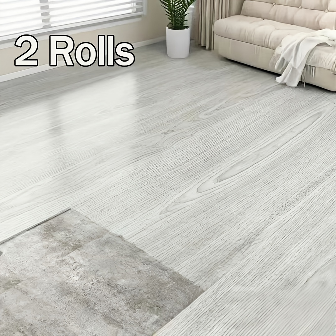 TEMU 2 Rouleaux d'Autocollants Vinyle Luxe Peel-and-Stick pour Sol et Mur - Style Rétro - Adaptés pour Cuisine, Salle de Bain, Chambre, Salon -