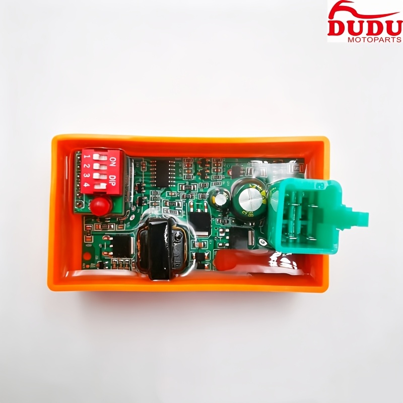 TEMU 1pc 4-pin Motorcycle Cdi Ignition Unit With Adjustable Dip Switch, 4000-11000rpm Speed Limit High-performance Racing Ignition Controller,