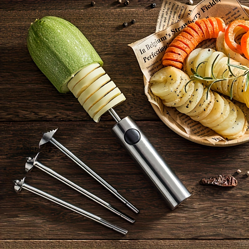 

1set, Vegetable Corer, Rotary Fruit Corer, Multifunctional Vegetable Corer, Kitchen Supplies, Kitchen Gadgets