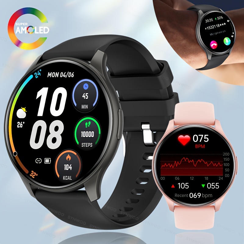 Reloj inteligente para mujer (esfera de recepción de llamadas Bluetooth),  relojes inteligentes para teléfonos Android iOS 1.32 pulgadas HD Smartwatch