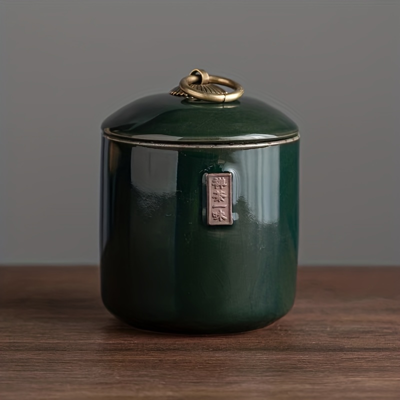 Ru Kiln Crackle Ceramic Home Decor Jar Chinese Ornament Small Decorative Jar Living Room Tea Room Decor Jar Outdoor Portable Jar