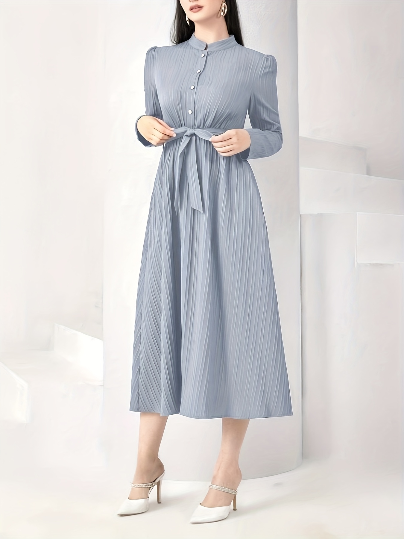 women' color a line dress belt adjustable front bow Temu Oman