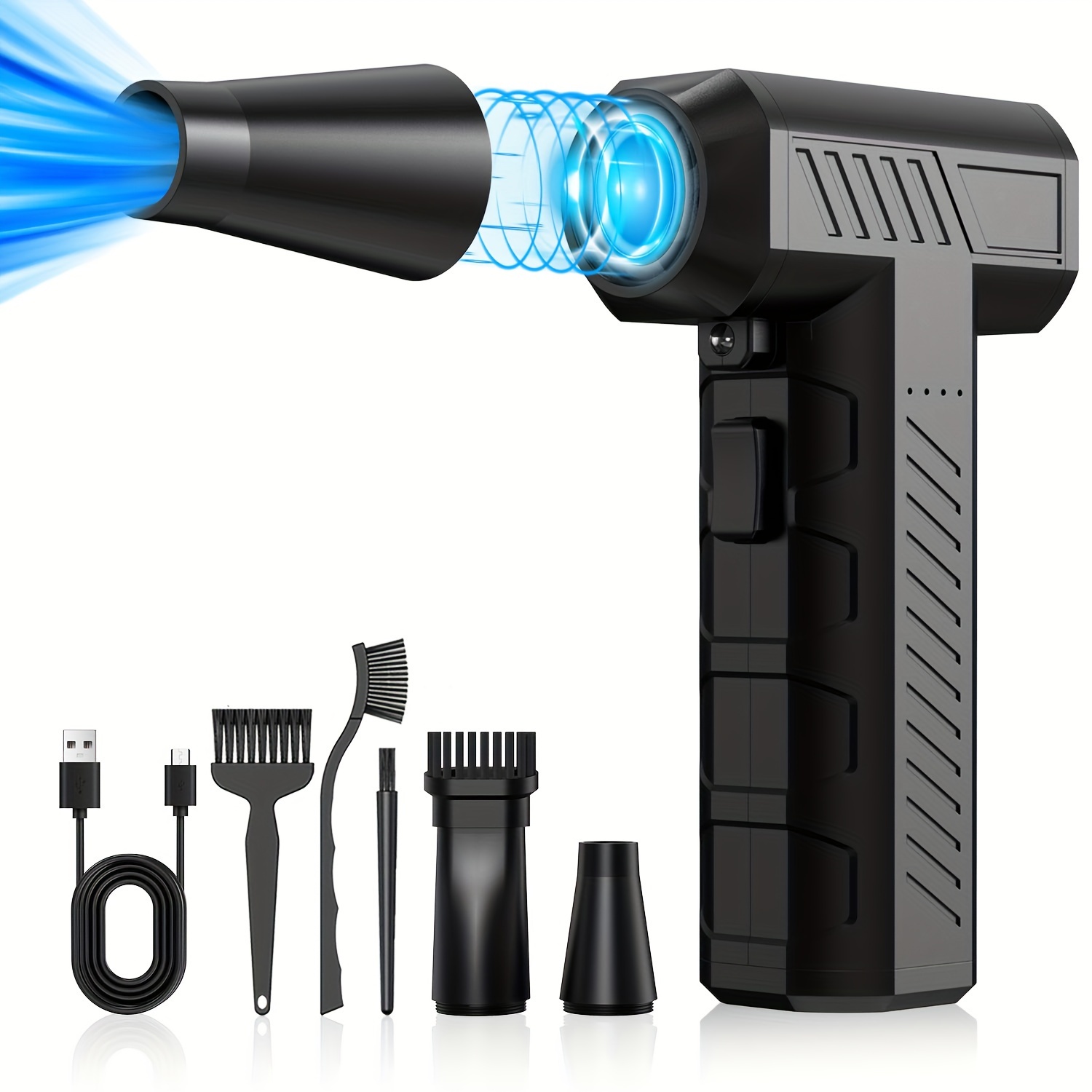 Souffleur D'Air Comprimé USB 130000 Tr/min - Nettoyage PC, Clavier, Voiture - Rechargeable