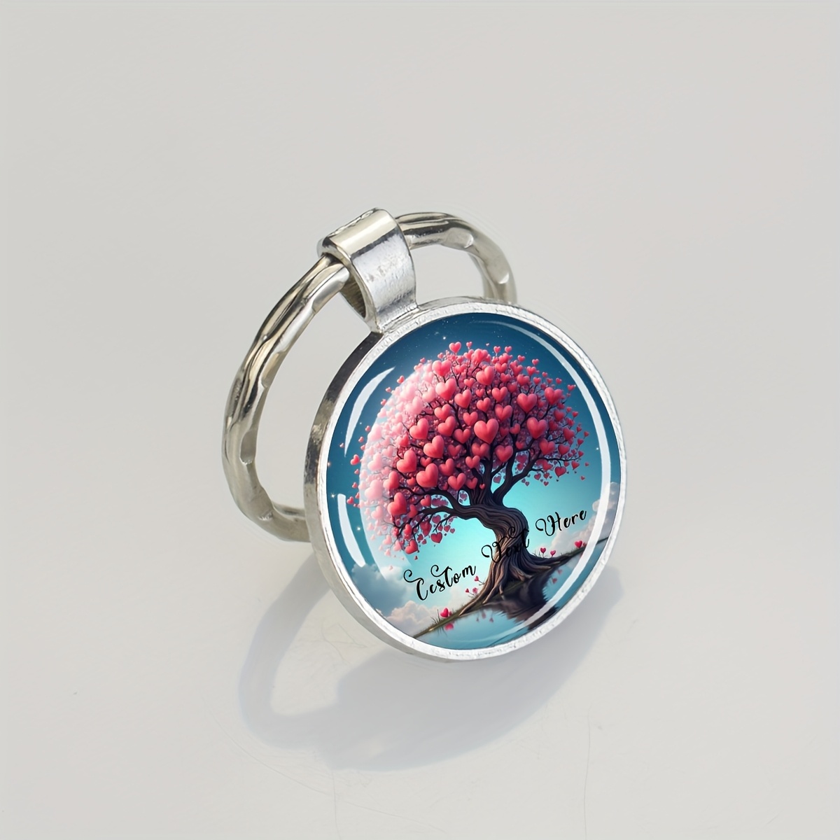 Custom Text Life Tree Keychain Personalized