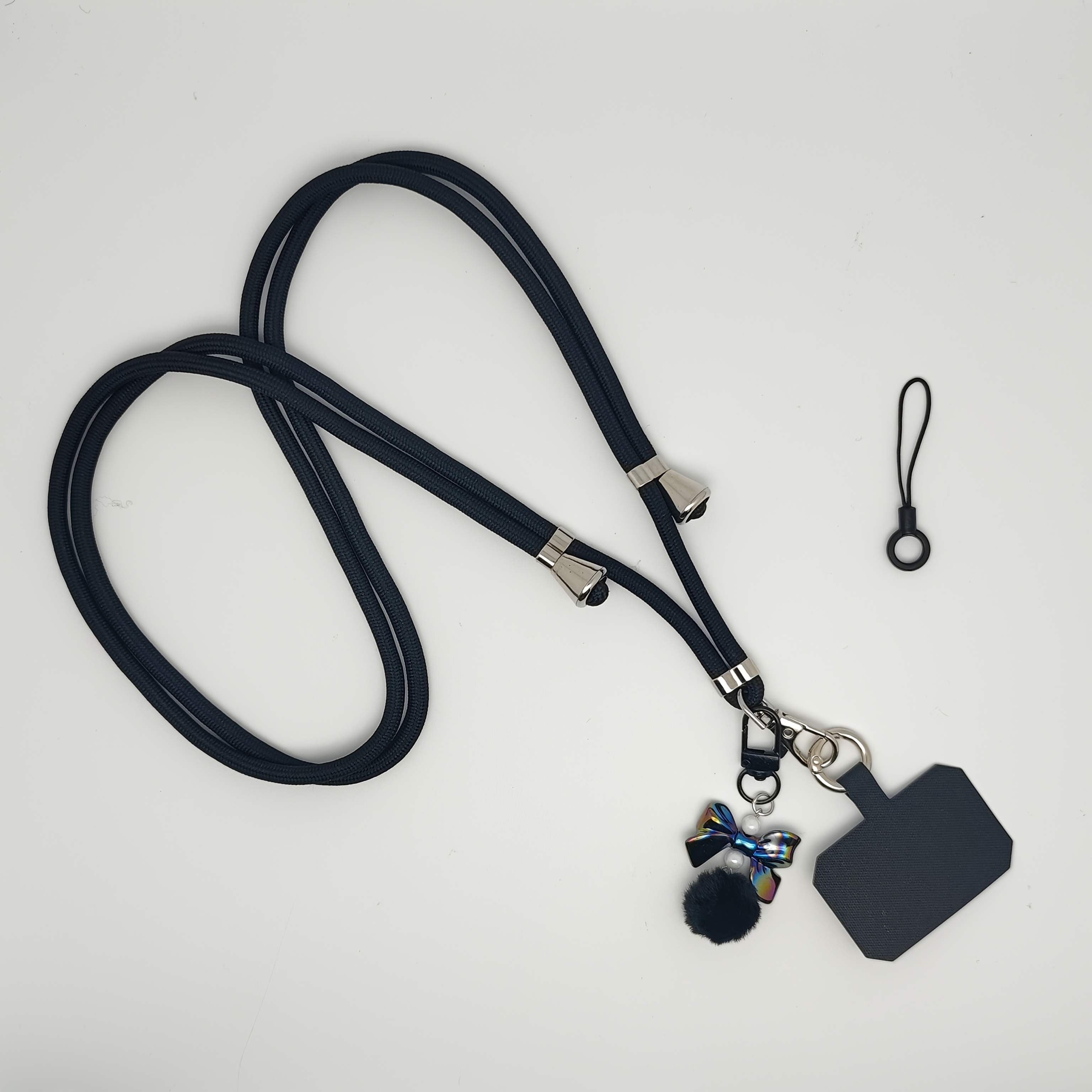 TEMU 2d Multifunctional Phone Lanyard/id Badge Lanyard/work Id Lanyard, , Includes Clip And Bow Ball Charm, Suitable For All Phone Models/exhibition