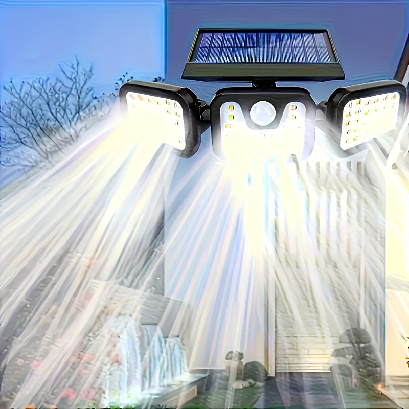 TEMU Outdoor Solar Street Light, 122led Induction Outdoor Light, Waterproof Safety Light, 270 ° Wide-angle Lighting&3 Lighting , Suitable For Outdoor