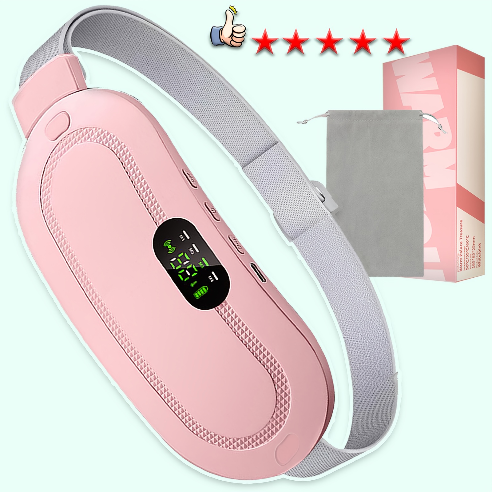 cordless heating pad with 3 heat levels and 4 massage   portable heating pad 3  heating gift for women and girl gift present   office and car