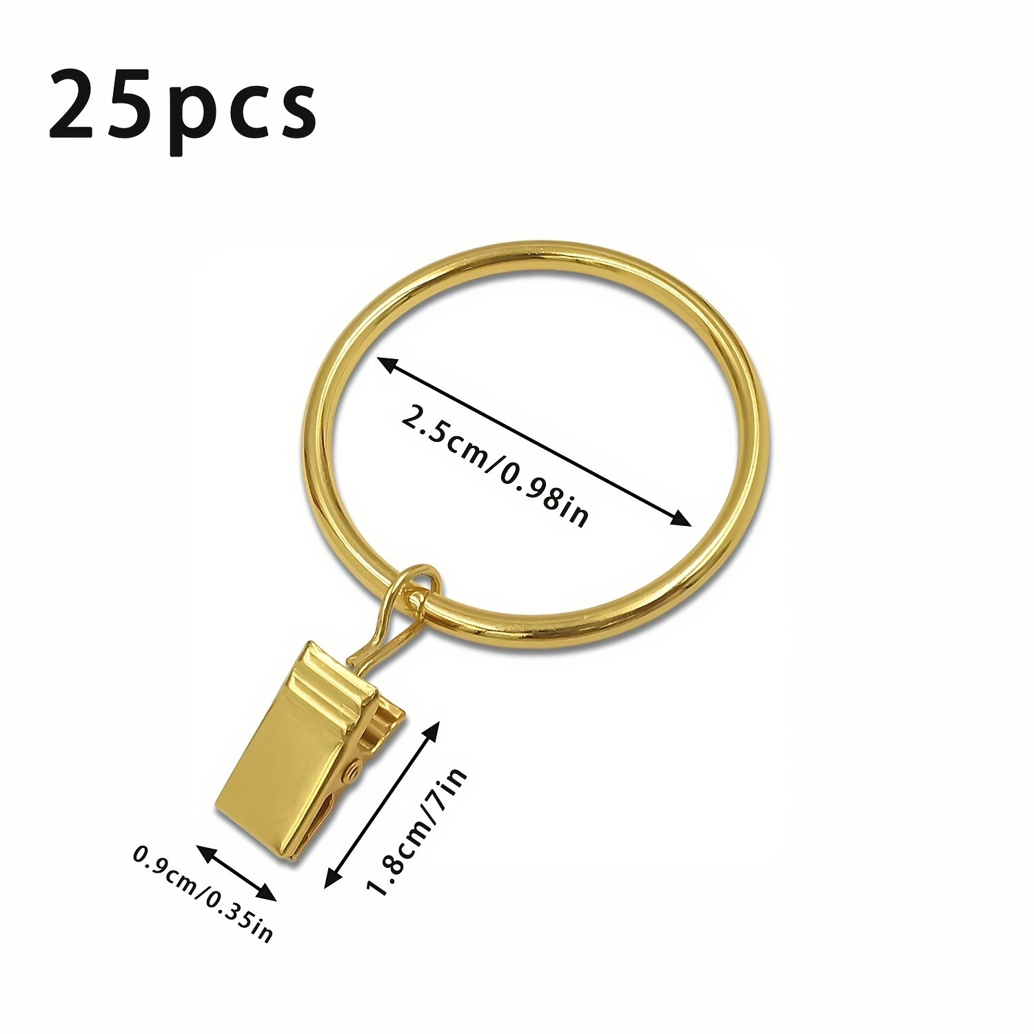 TEMU 25 pz Ganci a Molla Dorati per Tende, Clip e Ganci per Tende per Appendere Mantovane, Fiocchi e , Ganci Decorativi per Bastone, Clip per Bastone