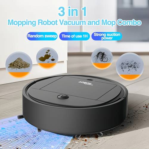 robot vacuum cleaner 3 in 1 intelligent sweeping robot for sweeping vacuuming and mopping mini ultra thin and silent used for hard floors marble tiles and wooden floors perfect fathers day day surprise gift