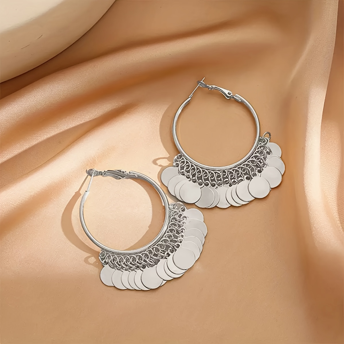 Women's Metallic Sequin Earrings — Elegant and Versatile