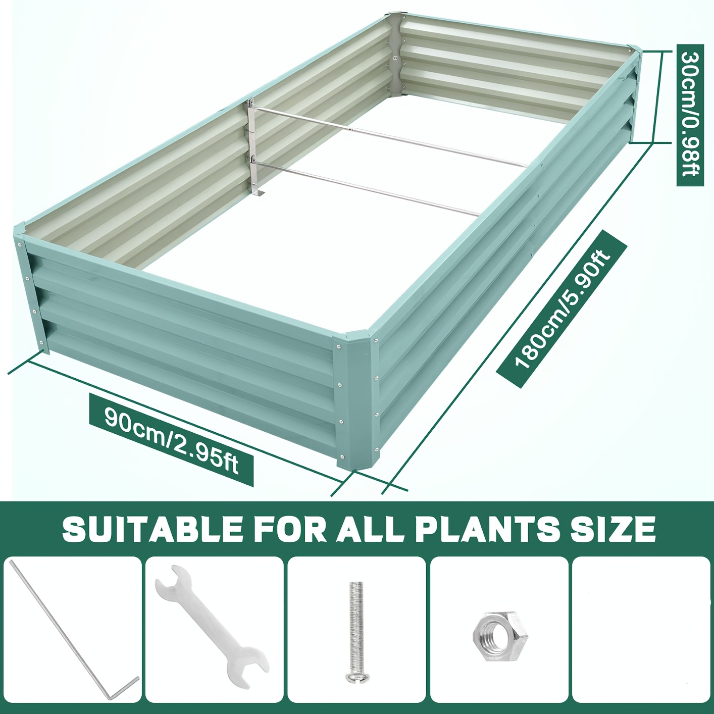 Image of Planter Grow Box, Metal Raised Garden Bed, Large Raised Garden Bed, Weather-resistant Metal Material, Suitable For Vegetable And Flower Cultivation