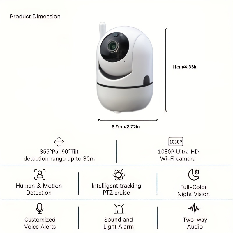 4pcs 1080p security camera night vision way Temu United Kingdom